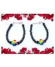 ELOISH 925 Sterling Silver Multicolour Flower Nazariya with Black Crystals for Baby Boy's and Baby Girl's (Children) (Multicolor)