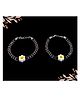 ELOISH 925 Sterling Silver White and Yellow Flower Nazariya with Black Crystals for Baby Boy's and Baby Girl's (Children) (White and Yellow)