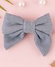 Knotty Ribbons Corduroy Sailor Bow Detailed Alligator Hair Clip -  Grey