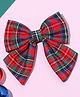 Knotty Ribbons Checked Sailor Bow Embellished Alligator Hair Clip - Red & Green