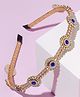 Knotty Ribbons Stone Embellished Hair Band - Golden & Blue