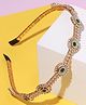 Knotty Ribbons Ethnic Stone Embellished Hair Band - Golden & Green