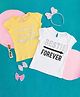 Pantaloons Junior Pack Of 2 Cap Sleeves Text Printed Tees - Multi Colour