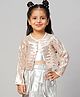 Lil' Drama Full Sleeves Shimmer Sequin Stripe Embellished Party Jacket - Gold
