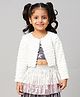 Lil' Drama Full Sleeves Pearl Embellished Fur Lined Party Jacket - White
