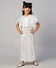 Lil' Drama Half Flutter Sleeves Sequin Embellished  Belt Detailed Jumpsuit - White
