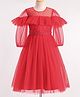 Mark & Mia Three Fourth Sleeves Frock With Polka Dot Print & Frill Design - Red