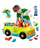 Azhari Little Mechanic Tool Truck Bump & Go Construction Truck Take Apart Car Toys with Drill Tool Music Lights