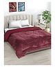 FABINALIV Maroon Striped Heavy Winter 950 GSM Micro Fiber Filling Double Bed Quilt