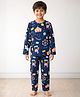 Anthrilo 100% Organic Cotton Full Sleeves Circus Theme Printed Night Suit - Blue