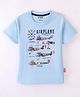 Fido Cotton Jersey Half Sleeves T-Shirt Airplane Print - Blue