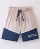 Fido Cotton Jersey Knee Length Shorts Born to Be Free Printed - Off White & Blue