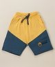 Fido Cotton Jersey Knee Length Shorts Solid Color - Yellow & Blue