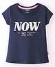 Fido Cotton Jersey Half Sleeves T-Shirt Now Text Print - Blue