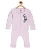 The Mom Store Full Sleeves Baby Elephant Printed Night Suit Set - Lavender