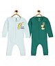 The Mom Store Pack Of 2 Full Sleeves Baby Dinosaur & Tiger Printed Night Suit - Multi Colour