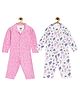 The Mom Store Pack Of 2 Full Sleeves Princess Theme Coordinating Night Suit - Pink & White