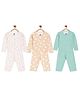 The Mom Store Pack Of 3 Full Sleeves Cloud Stars Unicorn Printed Coordinating Night Suit - White, Pink & Blue