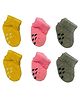 Ziory Pack Of 6 Watermelon Seeds Designed Ankle Socks - Yellow Pink & Grey