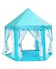 BabyGo Kids Prince Princess Castle Theme Play Tent with Mosquito Net Design for Kids - Blue
