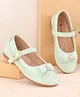 Cute Walk by Babyhug Buckled Closure Ballerina With Bow & Pearl Applique- Green