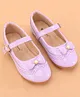 Cute Walk by Babyhug Buckled Closure Ballerina With Bow & Pearl Applique- Purple