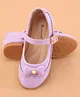 Cute Walk by Babyhug Buckled Closure Ballerina With Bow & Pearl Applique- Purple