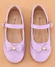 Cute Walk by Babyhug Buckled Closure Ballerina With Bow & Pearl Applique- Purple