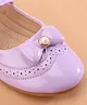 Cute Walk by Babyhug Buckled Closure Ballerina With Bow & Pearl Applique- Purple