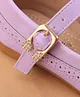 Cute Walk by Babyhug Buckled Closure Ballerina With Bow & Pearl Applique- Purple