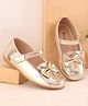 Cute Walk by Babyhug Velcro Closure Ballerina With Bow Applique- Gold
