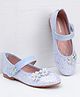 Pine Kids Velcro Closure Ballerina With Floral Applique - Blue