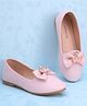 Pine Kids Slip On Ballerina With Bow Applique - Pink