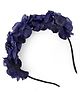 Bonfino Free Size Floral Design Headband - Navy