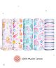 ZOE 100% Cotton Muslin Multipurpose Swaddle Wrap Pack of 5 Flamingo Print- Multicolour