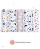 ZOE 100% Cotton Muslin Multipurpose Swaddle Wrap Pack of 5 Hot Air Balloon Print- Multicolour