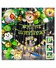 Puchku Premium Happy Birthday Combo KIT  Foil balloon Set Jungle Theme for first 1st birthday boy kids girl pack of 85  Multicolor