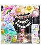 Puchku Premium Happy Birthday Combo KIT  Rainbow Foil balloon Set for first 1st birthday Theme girl kids Pack of 79  Multicolor