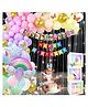 Puchku Premium Happy Birthday Combo KIT  Rainbow Foil balloon Set for first 1st birthday Theme girl kids Pack of 85  Multicolor