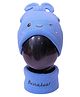 Tipy Tipy Tap Smiley Face & Text Embroidered Infant Cap With Neck Warmer - Blue-  Diameter 34 Cms
