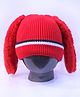 Tipy Tipy Tap Bunny Ear Design Detailed Bobble Cap - Red-  Diameter 40 Cms