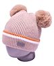 Tipy Tipy Tap Striped Design & Pom Pom Detailed Cap - Beige-  Diameter 40 Cms