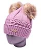 Tipy Tipy Tap Braided Design & Pom Pom Detailed  Cap - Lilac-  Diameter 40 Cms