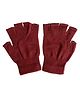 Tipy Tipy Tap Half Finger Acro Woollen Gloves - Maroon