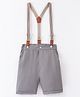 Kookie Kids  Shorts with Suspender Solid Colour  - Grey