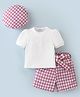 Mark & Mia Half Sleeves Top & Shorts Checkered - White & Black