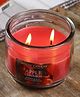 Hosley Apple Cinnamon Fragrance Two Wick Jar Candle - Red
