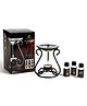 Hosley Set of Highly Fragranced Metal Oil Burner and 3 Fragranced Oil Bottles - Gift Set with 3 Free Tea Lights
