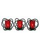 Hosley Centrepiece Red Glass Tealight Candle Holders with 3 Brown Tealights