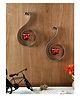 HOSLEY Metallic Silver Red Glass Tealight Candle Holders with 2 Tea Lights